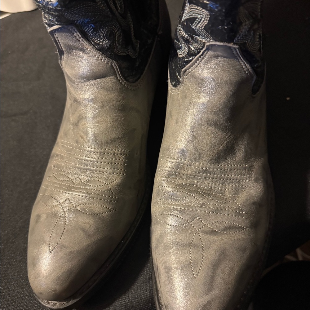 Men's Black and Gray Iron Age Man Made Leather Western Boots